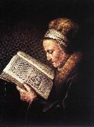 DOU, Gerrit Old Woman Reading a Bible dfg oil